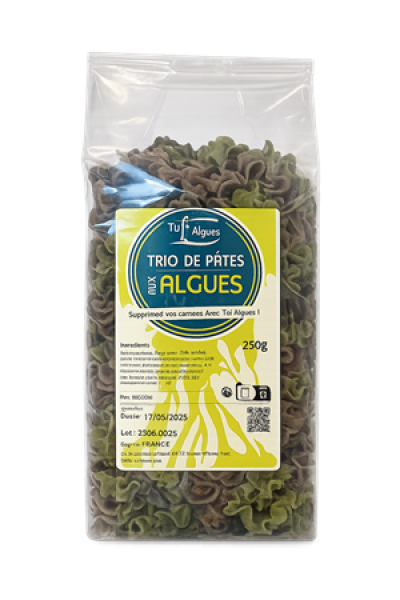 Mafaldine mit Algen – handgemachte Pasta mit Dulse, Nori und Spirulina